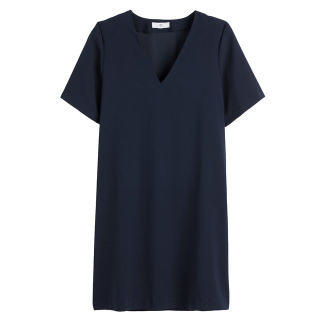 Vestido curto, decote em V, mangas curtas - LA REDOUTE COLLECTIONS