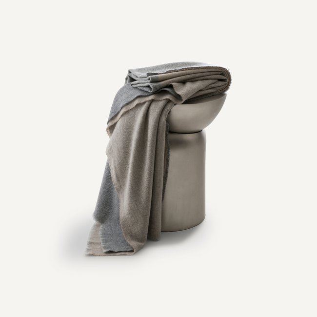 Omkeerbare plaid in kasjmier en zuiver wol, Chama <span itemprop=