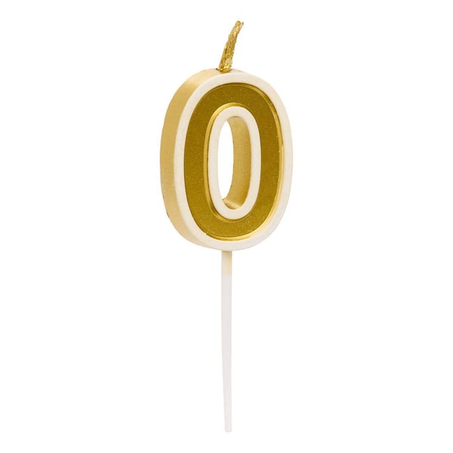 Bougie d'anniversaire Numéro 0 ANNIVERSAIRE doré <span itemprop=