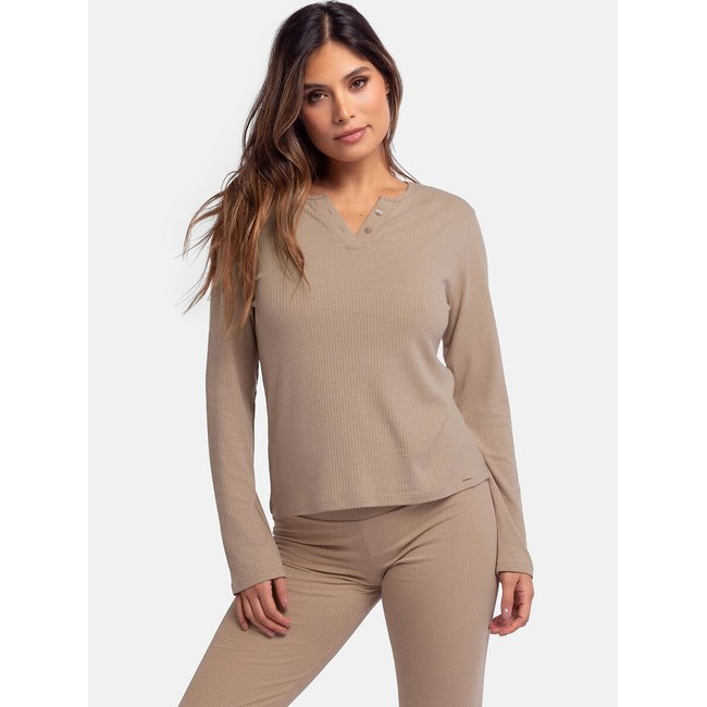 Camisola de pijama, Sofia bege <span itemprop=