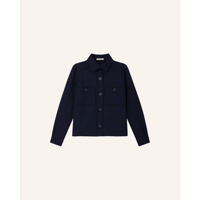 Theodore Chunky Knit Shirt, navy, SESSUN