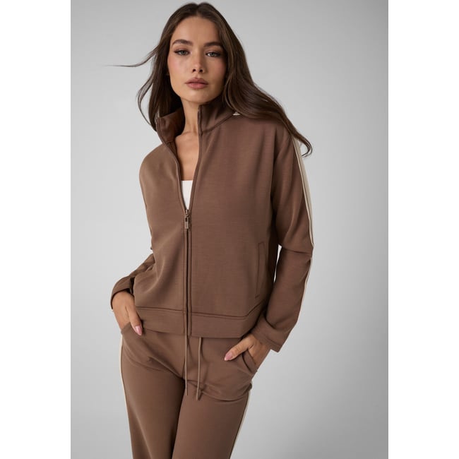 Sweatshirt Avec Bande Latérale beige <span itemprop=