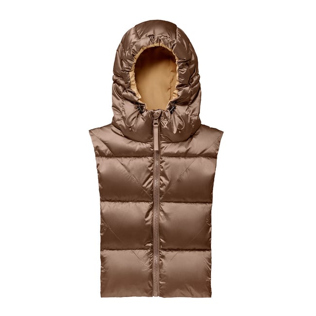 Capuche doudoune réversible, unisexe bronze <span itemprop=