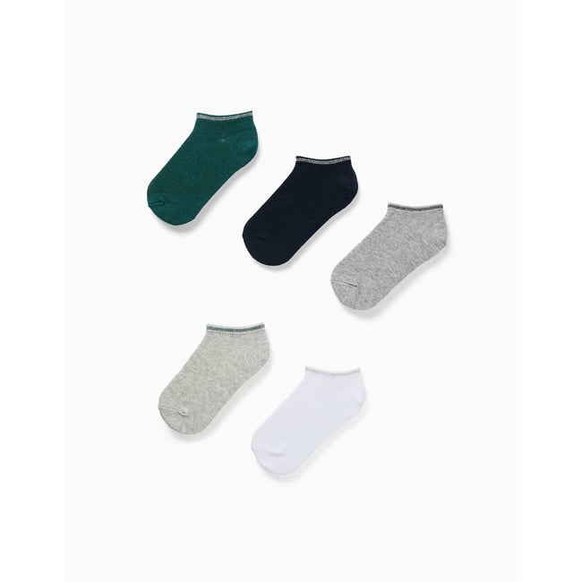 Lot de 5 paires de socquettes à rayures multicolore <span itemprop=