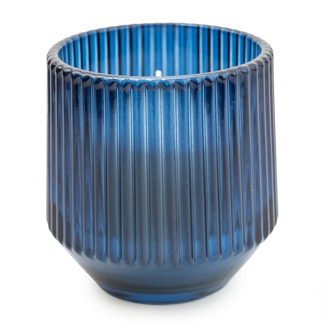 Large Midnight Pomegranate Ridged Candle, blue, SO'HOME