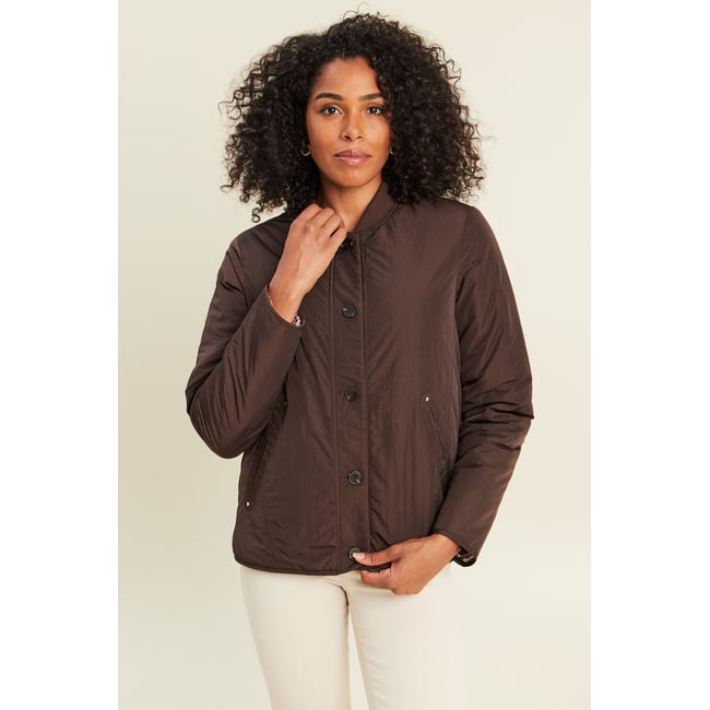 Doudoune doublée marron foncé <span itemprop=