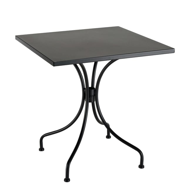 Petite table de jardin carrée 70x70 cm métal noir GIJON noir <span itemprop=