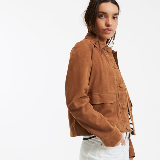 Blouson court en cuir, Signature ABELLE - LA REDOUTE COLLECTIONS