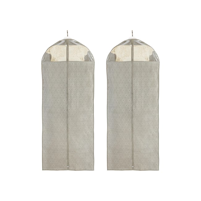 Lot de 2 housses de vêtements zippées BALANCE Couleur taupe <span itemprop=