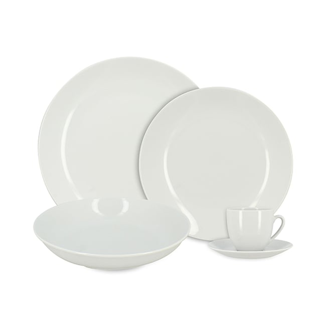 Service de table 48 pièces en porcelaine, METROPOLITAN Couleur blanc <span itemprop=