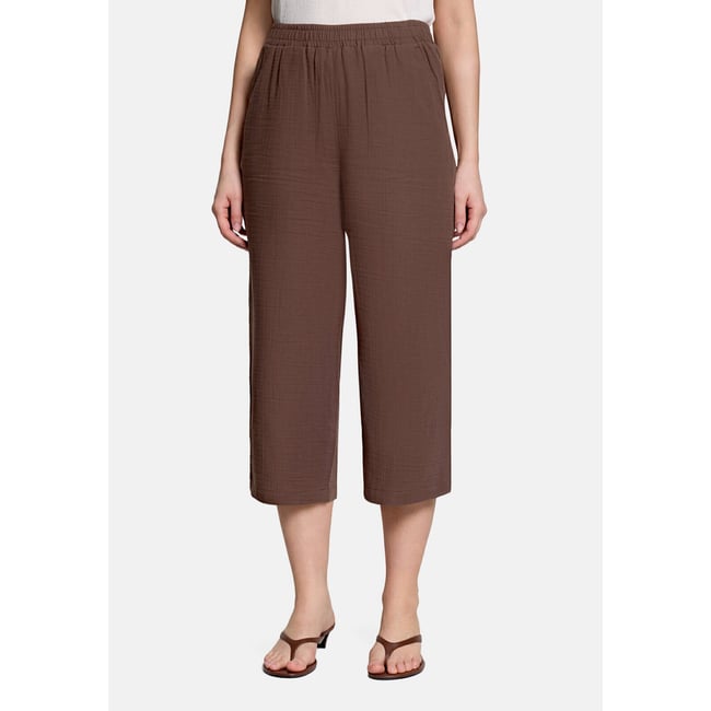 Pantalon à enfiler à poches extérieures brown <span itemprop=