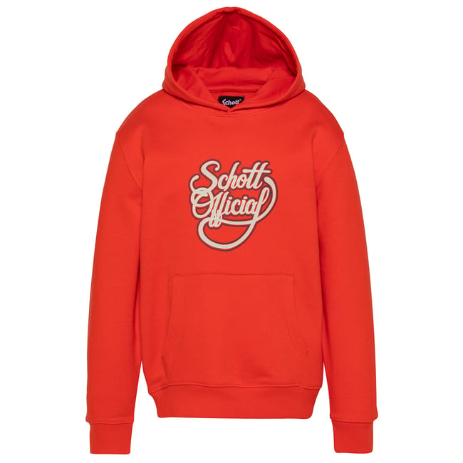 Sweatshirt à capuche imprimé Schott Official enfant orange <span itemprop=