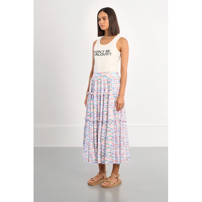 Jupe maxi géométrique multico vaa <span itemprop=