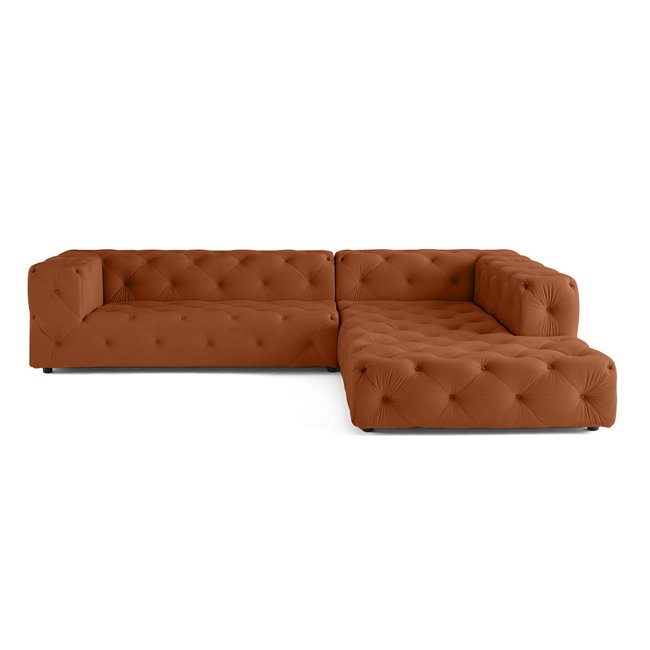 Canapé d'Angle droit en Velours 5 places - GALLATA - LISA DESIGN