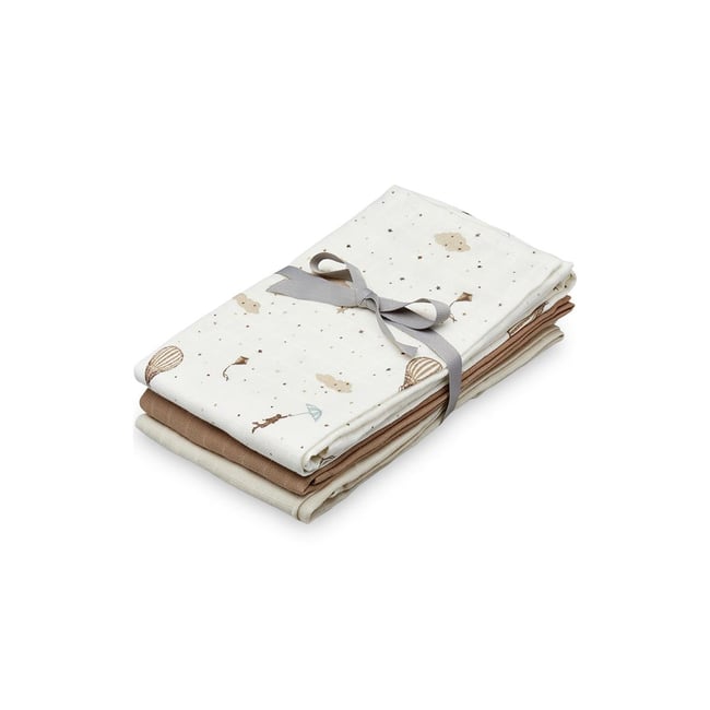 Lot de 3 langes bébé en coton bio - CAM CAM