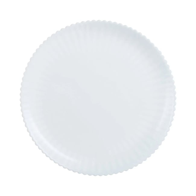 6 assiettes plates blanches en opale 25 cm -BLOOM Couleur blanc <span itemprop=