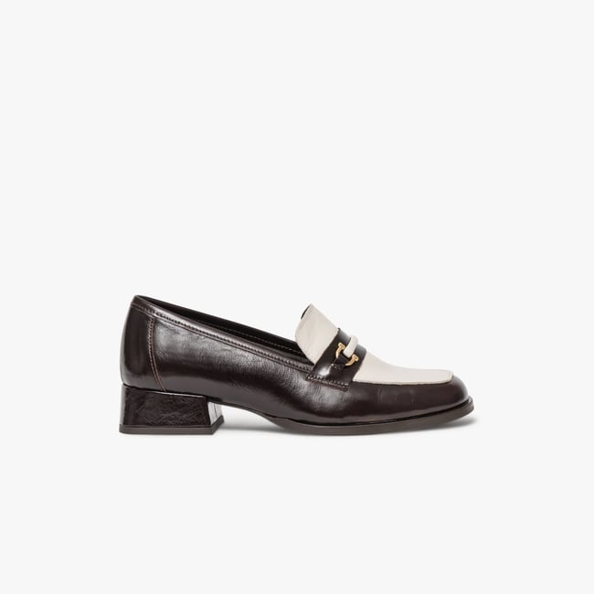 Mocassin en cuir ABIGAIL marron marron fonce <span itemprop=