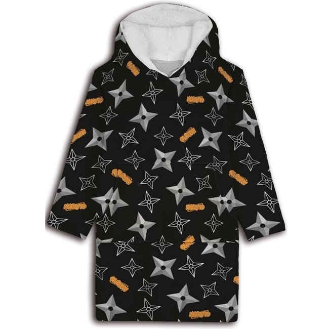 Plaid Polaire Adulte à Capuche Shuriken noir <span itemprop=