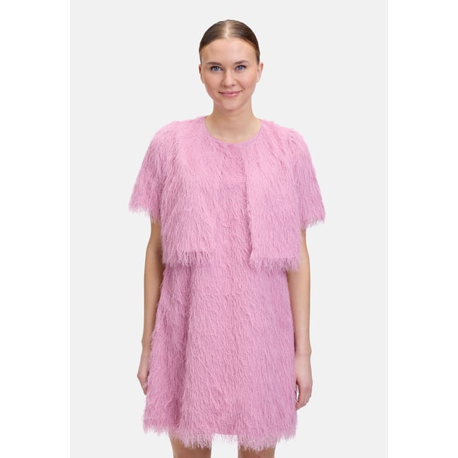 Boléro à franges peony blush <span itemprop=