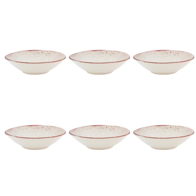 Lot de 6 assiettes creuses, Agate Couleur rose <span itemprop=