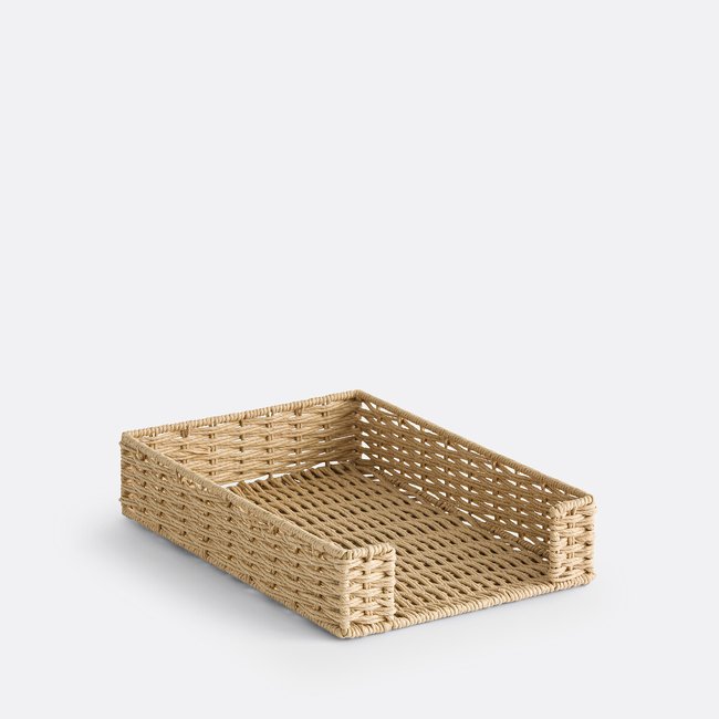 Bandeja para cartas de papel trenzado, Kovu natural <span itemprop=