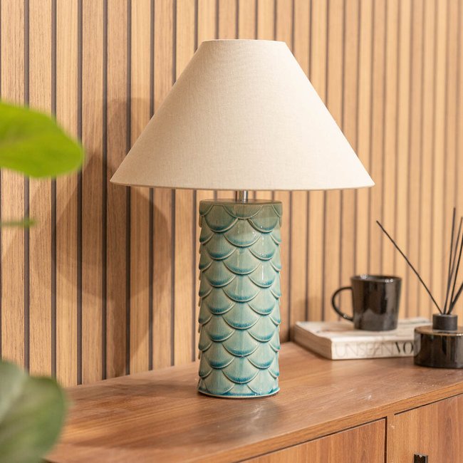 Athena Ceramic Table Lamp, blue, SO'HOME