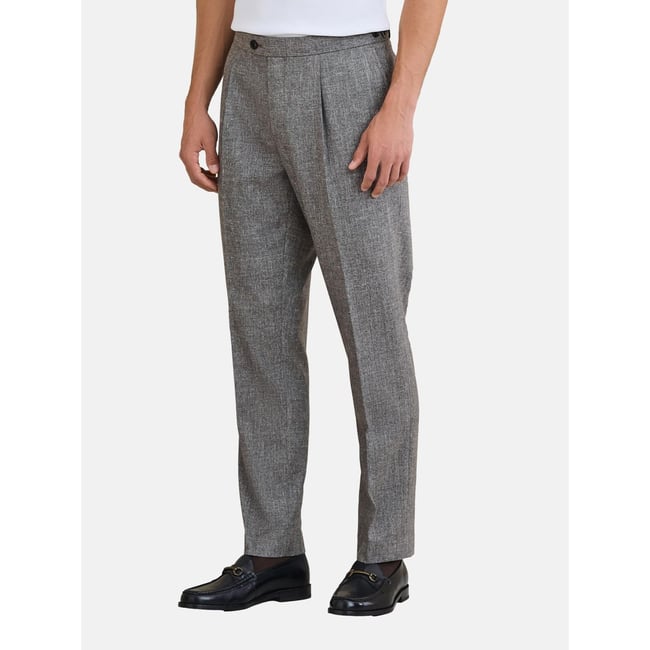 Pantalon texturé avec languettes d’ajustement naturel <span itemprop=