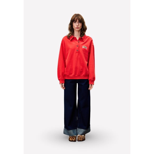 Sweatshirt  en coton TULIPE rouge <span itemprop=