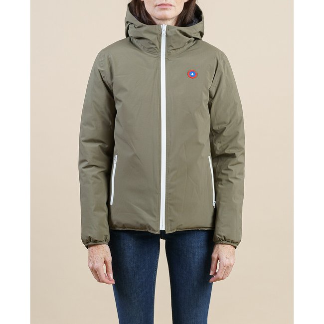 Doudoune à capuche réversible mixte CHARONNE kaki/noir <span itemprop=