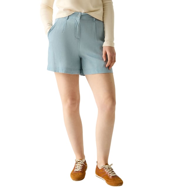 Short uni à taille semi-élastiquée SABELLE imprimé <span itemprop=