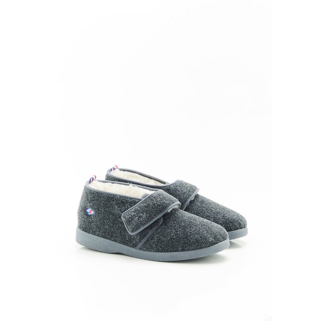 Chaussons à scratch Thermolactyl gris chiné <span itemprop=