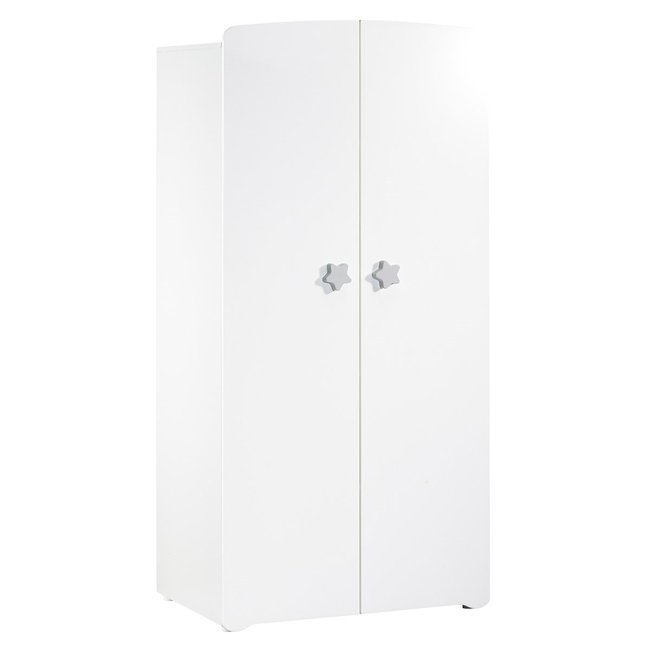 Armoire bébé 2 portes Couleur blanc/gris <span itemprop=