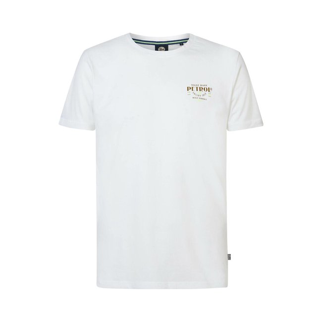 Camiseta de cuello redondo con estampado blanco <span itemprop=