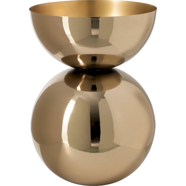 Vase rond brillant en métal Couleur doré <span itemprop=