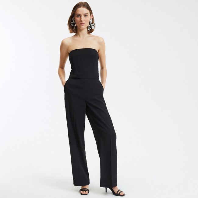 Комбинезон с бюстье черный LA REDOUTE COLLECTIONS
