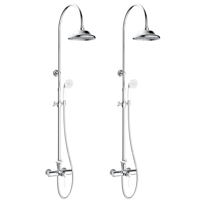 Lot de 2 colonnes de douche avec mitigeur, CHARM chrome <span itemprop=