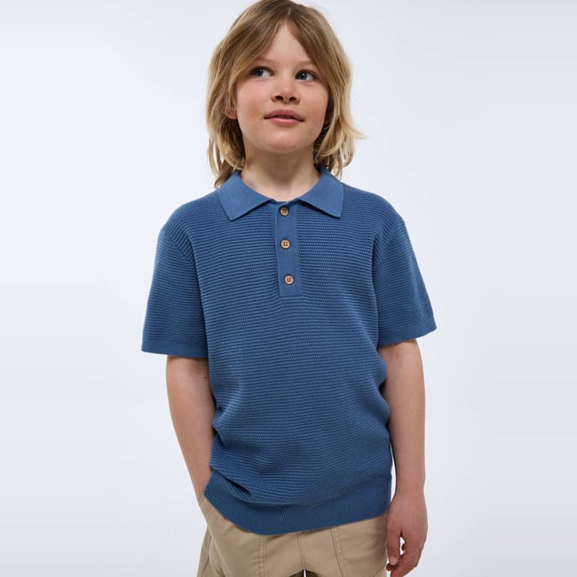 Polo maille manches courtes uni brise <span itemprop=