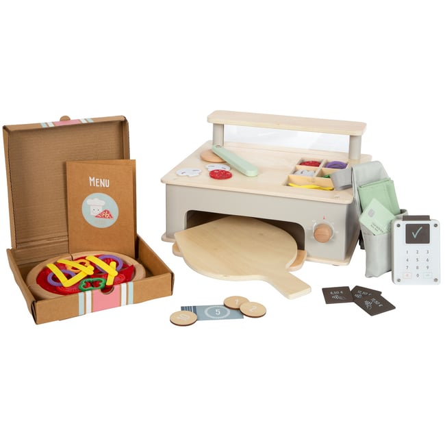 Ensemble de pizzeria en bois gris <span itemprop=