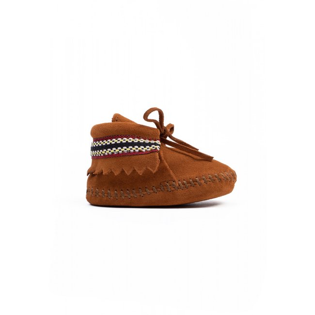 Chaussons souples en cuir suede BRAID marron <span itemprop=