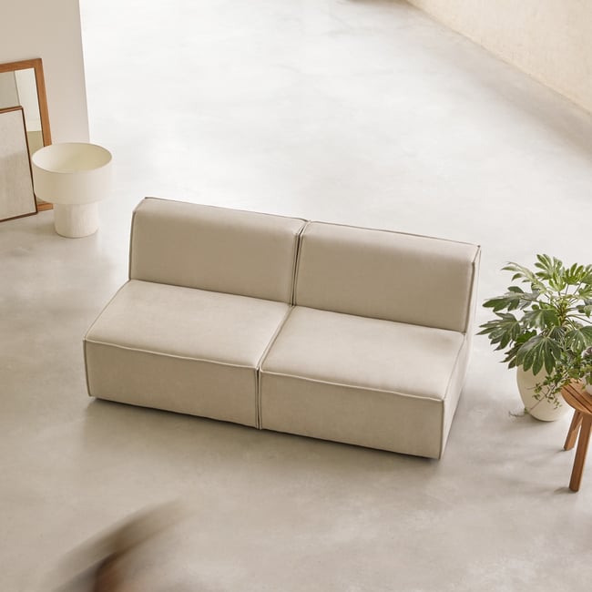 Canapé droit, DARIO Couleur beige <span itemprop=