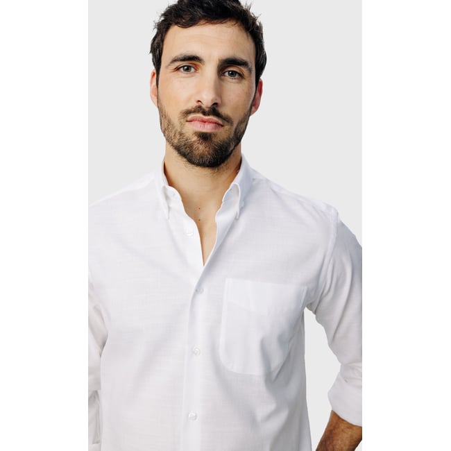 Chemise Regular fit easy care en coton aspect lin - ACROSS