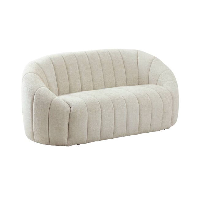 Canapé en tissu arrondi AXEL Couleur beige <span itemprop=