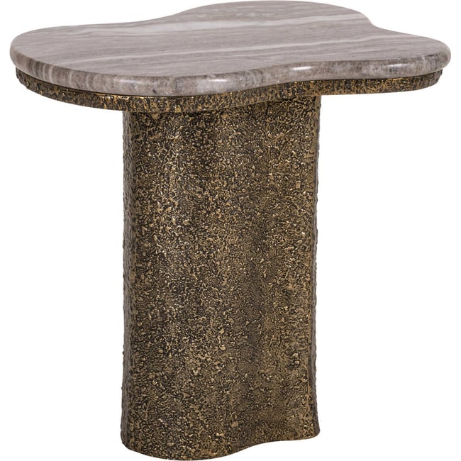 Table d'appoint en marbre et laiton Couleur laiton antique et marbre morchana <span itemprop=