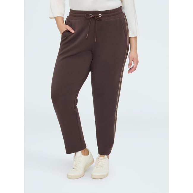 Joggers avec bande hotfix marron <span itemprop=