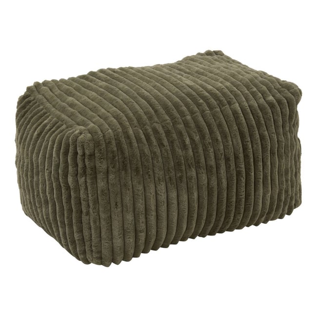Pouf rectangulaire en velours côtelé MUZI Couleur vert kaki <span itemprop=