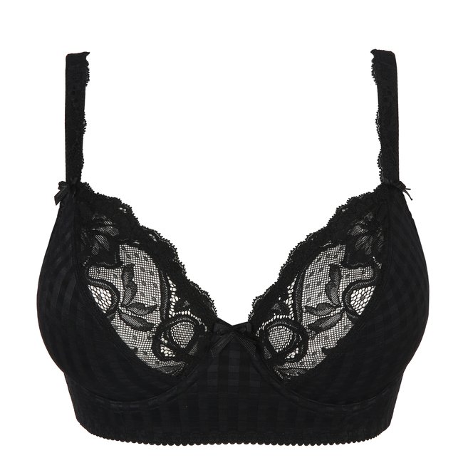 Soutien-gorge Bustier Carreaux Et Dentelle Madison noir - noir <span itemprop=
