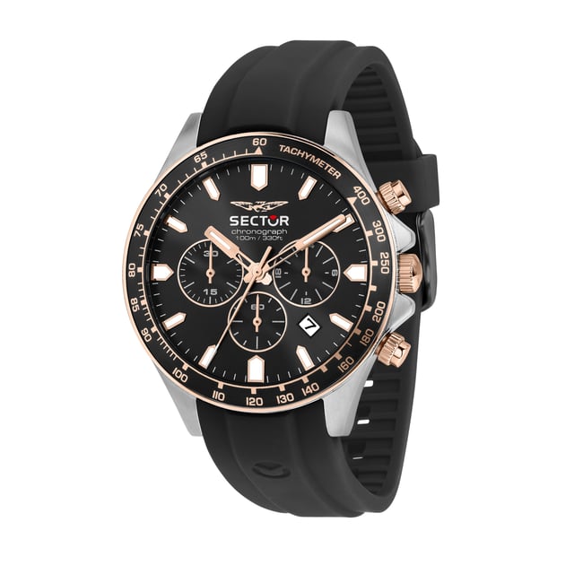 Montre-chronographe 230 noir, mat <span itemprop=