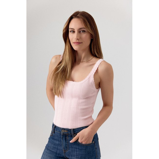 Top ajouré à bretelles festonnées et décolleté carré ALEXA - ARTLOVE
