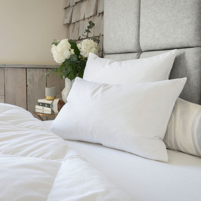 Luxury Goose Feather And Down Pure Cotton Pillow, white, THE FINE BEDDING COMPANY
