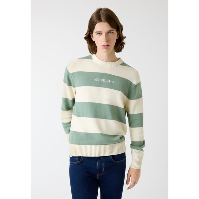 Pull Logo Brodé Rayé - GUESS